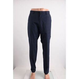 Hugo Boss Mens Wool Dress Pants Huge6 Genius5 slim fit Sz 42 Blue Checked NWOT